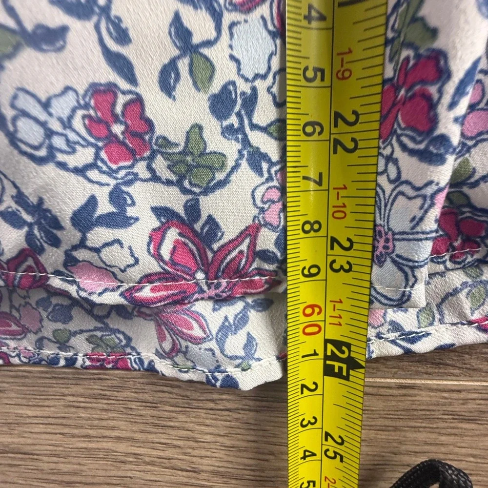 Vineyard Vines Girls Floral Tiered Dress Ruffle Collar Cream Lined XS 5-6 Party